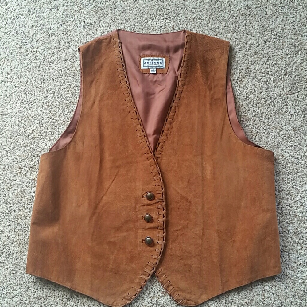 Leather suede vest